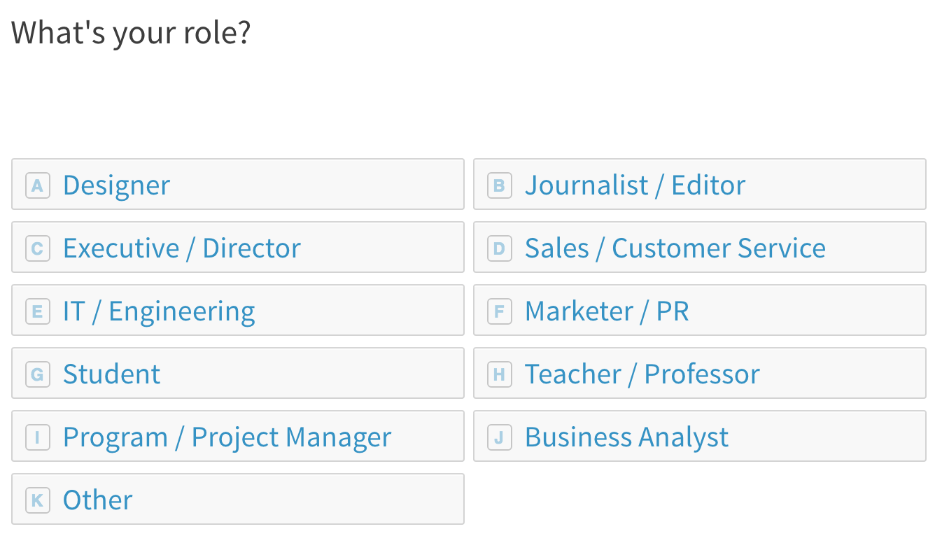 Blog Survey Role Type Infogram