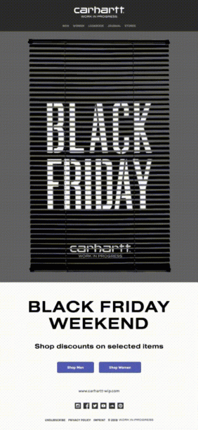 Black Friday email marketing campaign