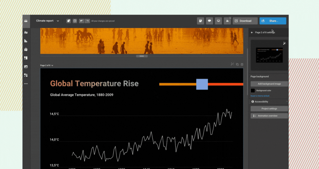 Introducing color gradient for text Infogram
