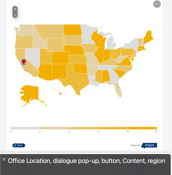 A picture of a heat map tooltip that's read by a screen reader.