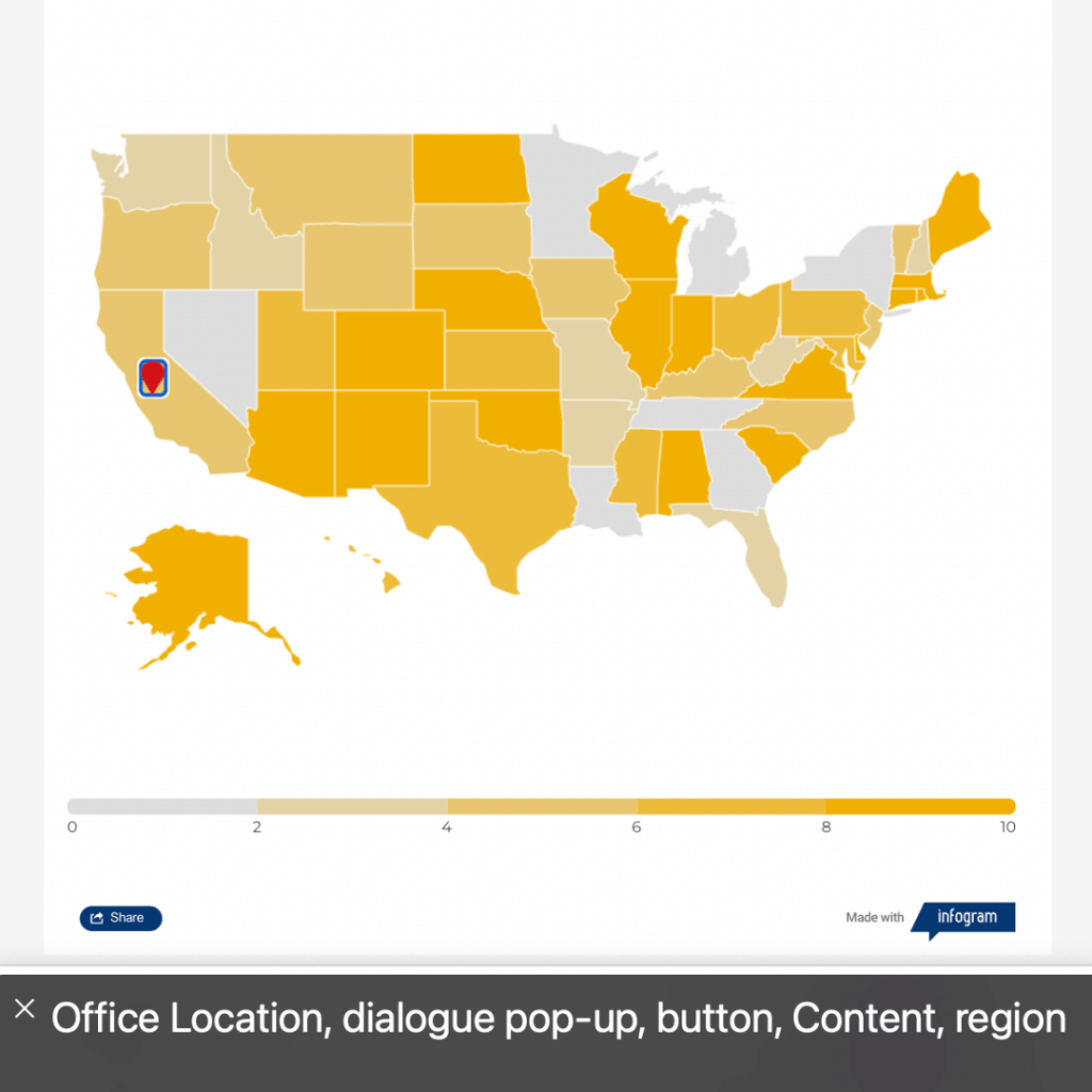 A picture of a heat map tooltip that's read by a screen reader.