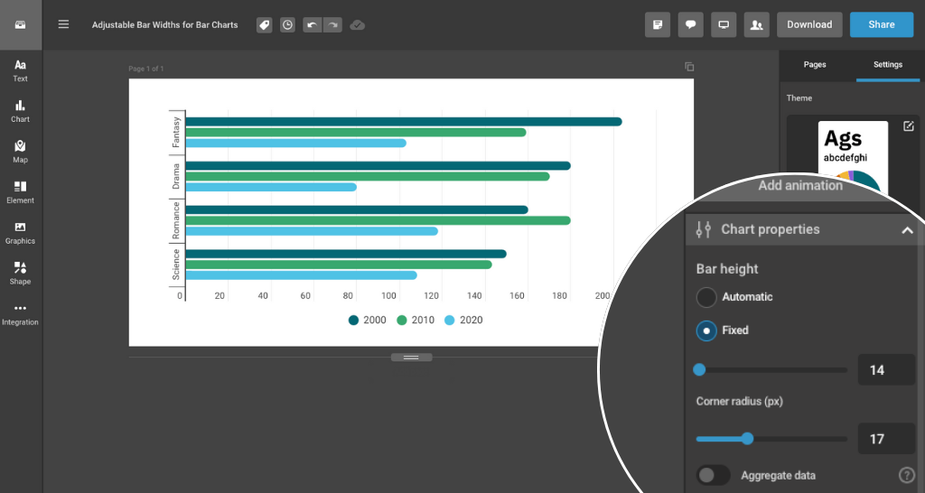 Adjustable Bar Widths for Bar Charts